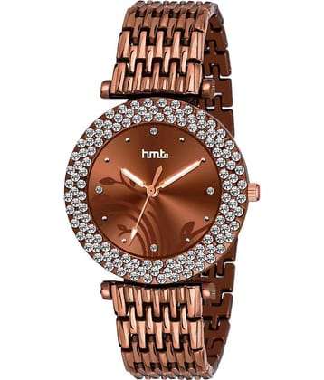 HMTe - Brown Metal Analog Womens Watch