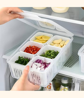 2Mech FRIDGE CONTAINER Plastic White Multi-Purpose Container ( Set of 1 )