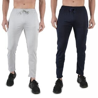 Kwings Mens Lower Combo Pack (Pack of 2) Lycra blend Plain sports wear Bottoms
