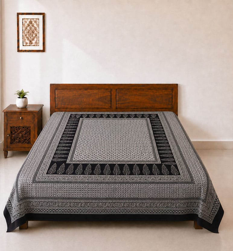 Hand Block Printed Bagh Cotton Double Bedsheet