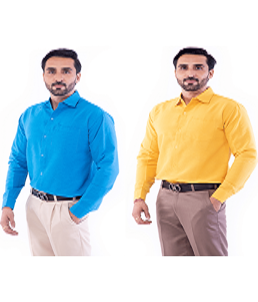 DESHBANDHU DBK 100% Cotton Regular Fit Solids Men's Casual Shirt - Multi ( Pack of 2 )
