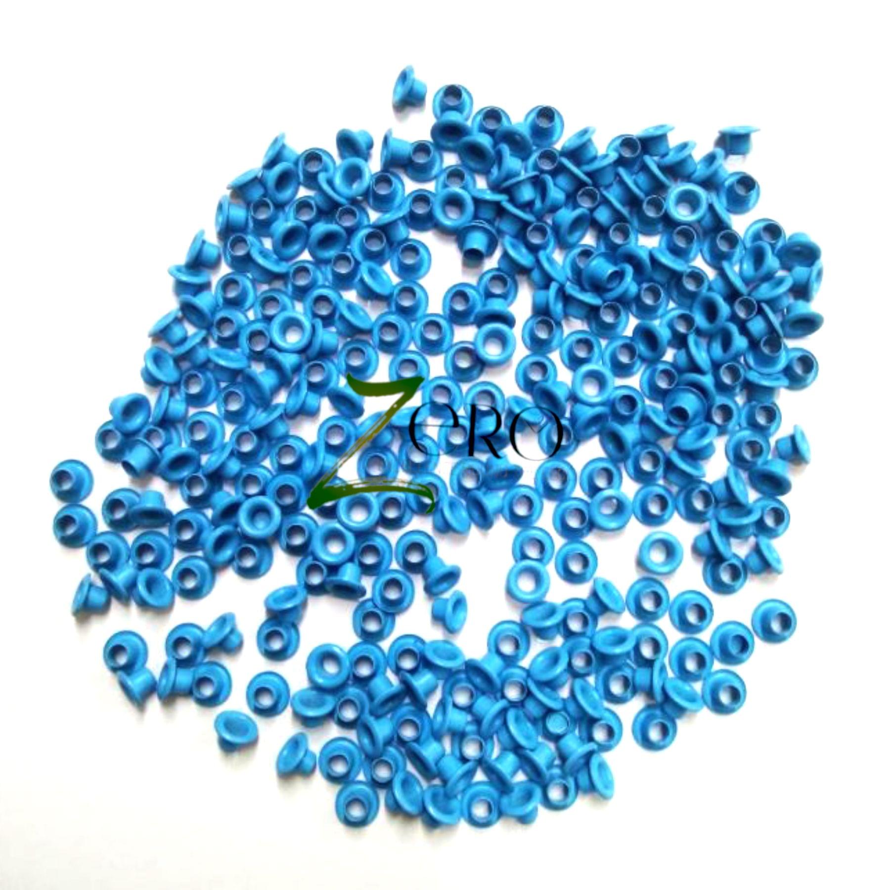 Brand Zero Deep Sky Blue Colour Eyelits Standard Size - Pack of 100 pcs
