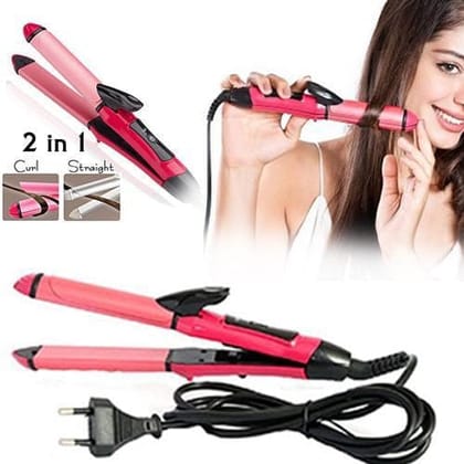 2 in 1 Hair Straightener and Curler Machine For Women | Curl & Straight Hair Iron, Hair accessories