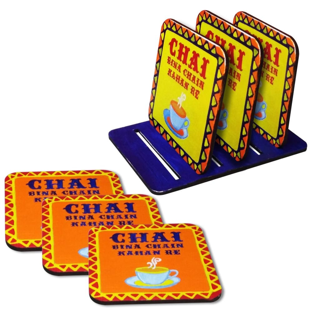 Pop Art on Square Tea Coasters with Stand DIY Kit by Penkraft