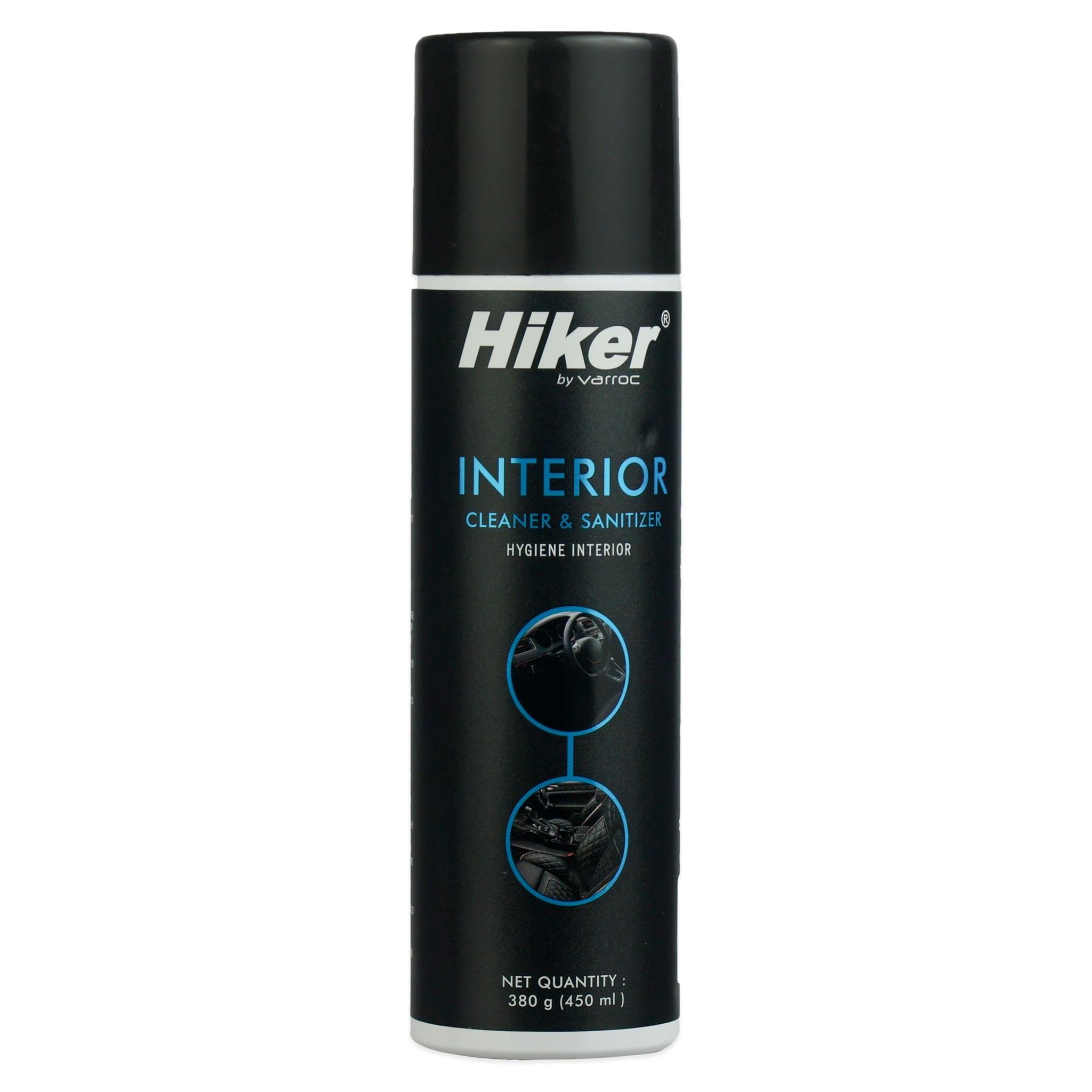 Hiker by Varroc Car Interior Cleaner and Sanitizer (450 ml) | Cleans Dirt & Removes Stains | Suitable for Dashboard, Upholstery, Leather, and Fabric | Protects from UV Rays and Fading