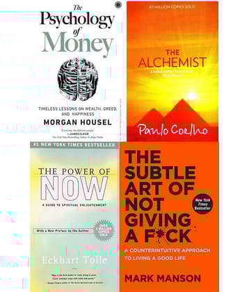 Combo of 4 Books (The Psychology of Money +Alchemist+ Power of Now+The Subtle Art) (English,Paperback)