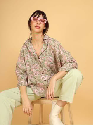 Sakura Oversized Shirt-Freesize