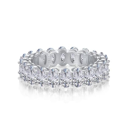 PETITE OVAL ETERNITY RING - Fine Silver-7 / Silver