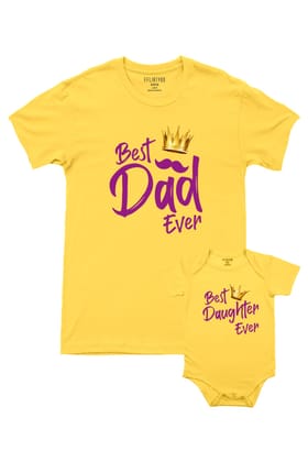 Best Dad - Best Daughter-Yellow / M / Half Romper