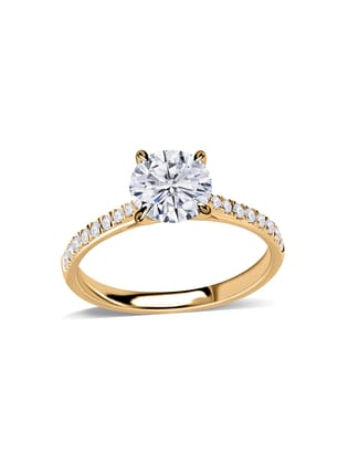 Timeless 1.5 Carat Round Solitaire Ring-10 / 9K / Yellow Gold