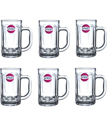 Somil Beer Mug Glasses Set,  400 ML - (Pack Of 6)