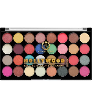 Colors Queen 32 Multicolor Eyeshadow Palette Matte & Shimmery Shades 34g, Hollywood (Shade - 02)