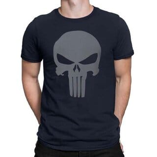 HIT SQUARE Navy Blue Pure Cotton Round Neck Printed For Men