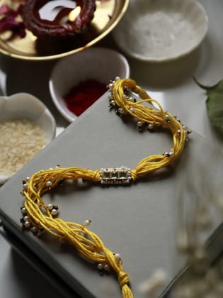 Yuan Kundan Rakhi-Yellow