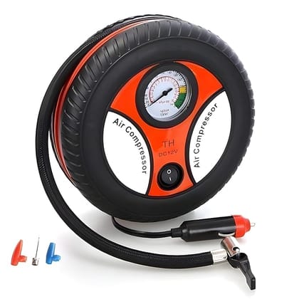 Air Pump Compressor for Cars, Bikes, Bicycles | Portable Tire Air Compressor | Heavy-Duty Car Tire Inflator with Digital Display| Compact Electric Air Pump for Vehicle Tires, High-Power Automotive Tire Pressure Inflator
