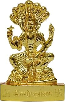 Vishnu Ji Statue/Naryana Brass Statue for Gift/Home Decor Showpiece - 10.7 CMS
