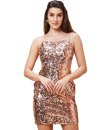 Globus Polyester Embellished Above Knee Women's Bodycon Dress - Pink ( Pack of 1 )