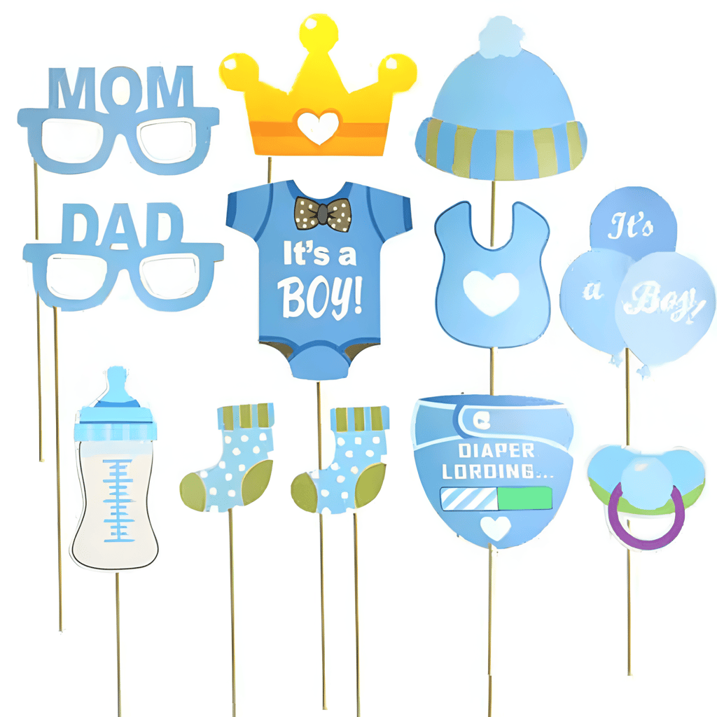 Its a boy Photo props- Pack of 12 - Party and Festive Needs | Buy online on ZillyBuy