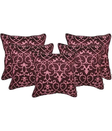 Zubix Purple & Pink Polyester Cushion Covers Set Of 5