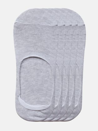 5 Pairs Unisex Casual Cotton Blended Solid No-show Socks (Light Grey)