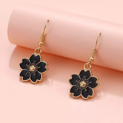 Black Flower Stud