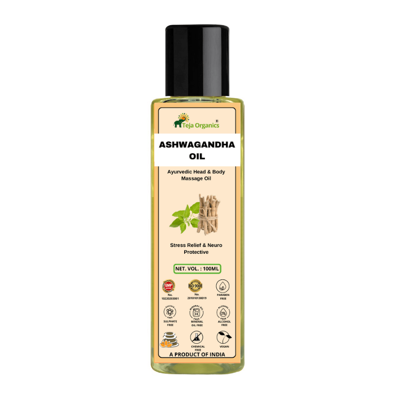 Ashwagandha Massage Oil 100ml |  Deeply moisturizing | Relaxation, Stress Relief & Muscle Comfort | Excellent for reducing Vata disorders such as nerve or muscle pain, poor circulation and anxiety.