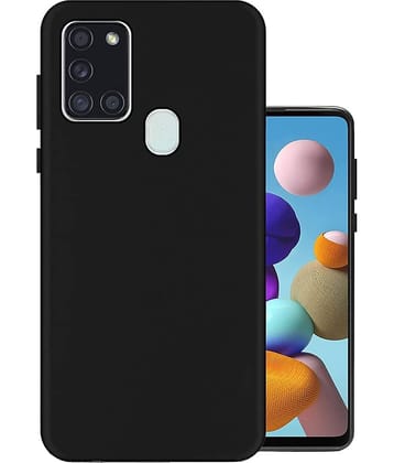 Spectacular Ace Black Plain Cases For Samsung Galaxy A21S - Pack of 1