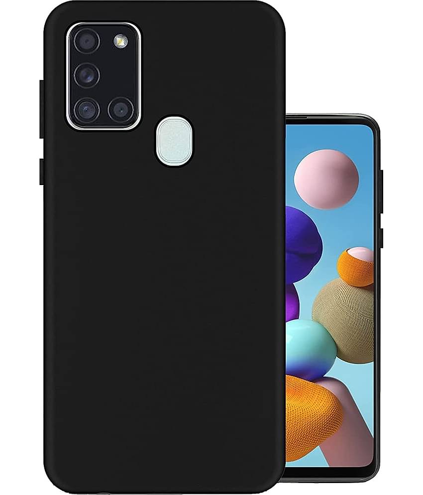 Spectacular Ace Black Plain Cases For Samsung Galaxy A21S - Pack of 1