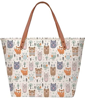 Lychee Bags Shoulder Bag Canvas Set of 1 ( White )