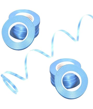 6 Pcs Curling Ribbons for Balloons Party Decoration 5 Meters Gold Crimped Curling Ribbon Shiny Balloon String Roll Gift Wrapping Ribbon for Party Festival Art Craft Decor Florist Flowers Decoration- (Blue)