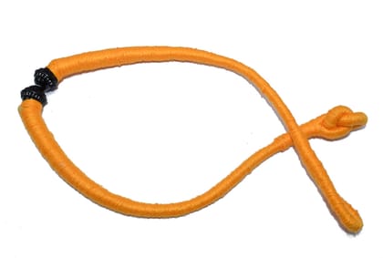 Deep Saffron Braided Back Rope/Dori Adjustable Cord Necklace for Jewellery Making , (16 Inch) , NDR-024-Per Packet of 6 Pcs / 16 Inch