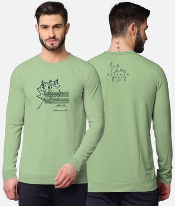 BULLMER Pack of 1 Cotton Blend Regular Fit Men's T-Shirt ( Green )