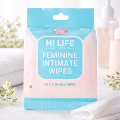 Feminine Intimate Wipes | Flushable 70 GSM | 28 Wipes