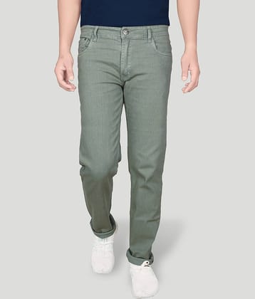 JB JUST BLACK Regular Fit Cuffed Hem Men's Jeans - Olive ( Pack of 1 )