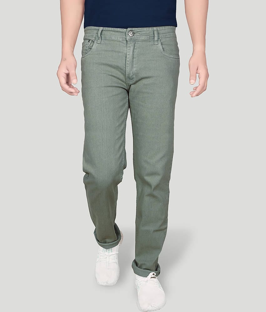 JB JUST BLACK Regular Fit Cuffed Hem Men's Jeans - Olive ( Pack of 1 )