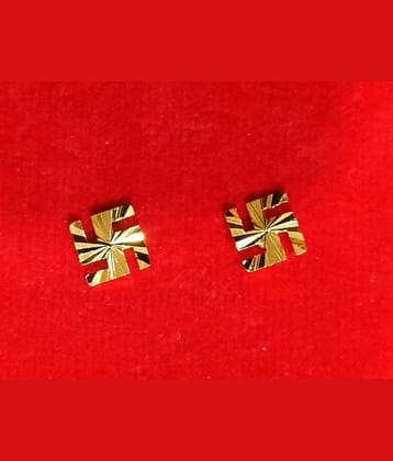 Renu Creations Golden Hoops Earrings ( Pack of 1 )