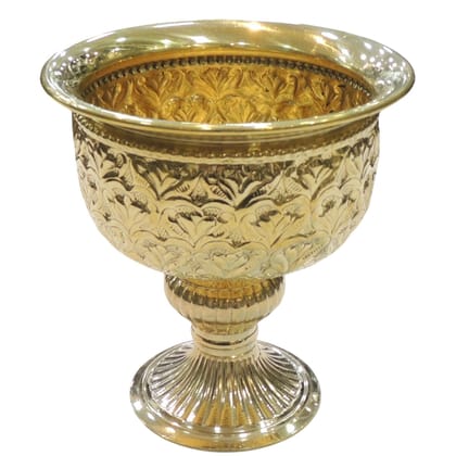 Luxury Brass Decorative Bowl With Stand | Elegant Table & Living Room Decor, Height : 6.5 Inch (ATMAS073 C)