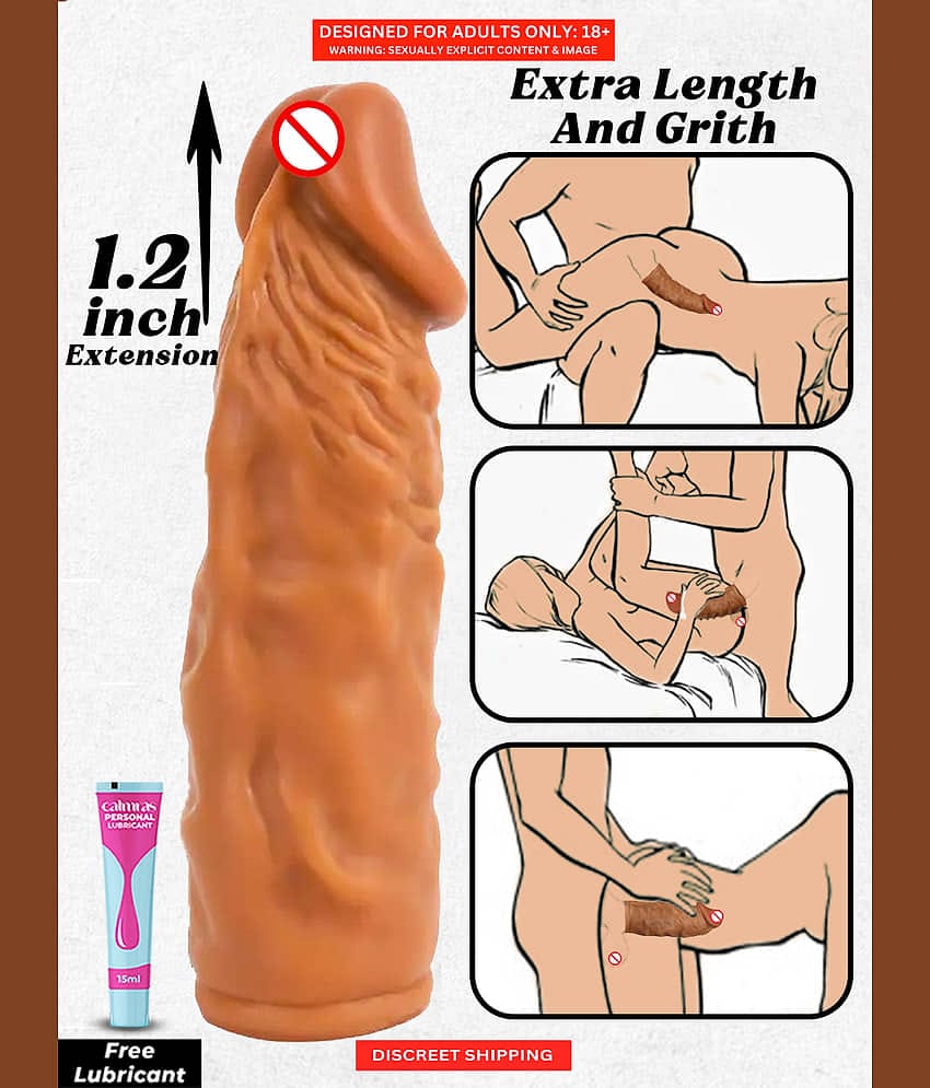 Reusable Dotted Condom- Online Best Buy for Beginners 6 inch Full Length Extra Time Penis Enlargement Sleeve