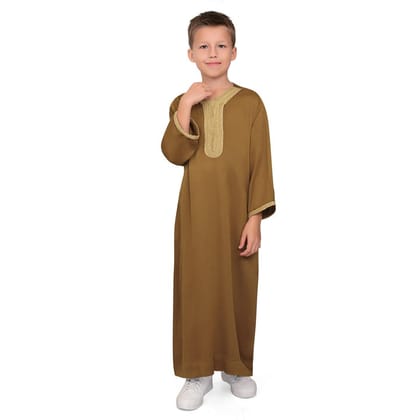 Firas Moroccan Gold Thobe for Kids-5