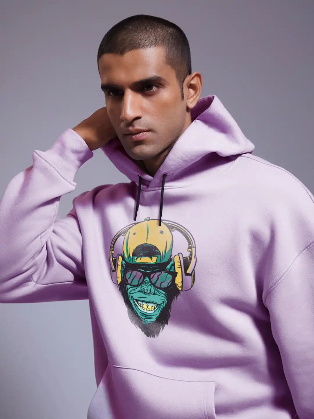 || MONKEY WITH HEADPHONE ||-Small / Purple