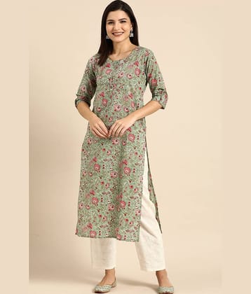 Rajnandini - Orange 100% Cotton Women's Straight Kurti ( Pack of 1 )