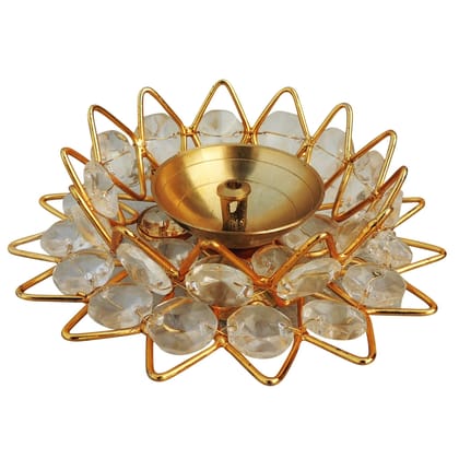 Brass Fancy Bowl Crystal Deepak No. 3 (ZMAS423 C)