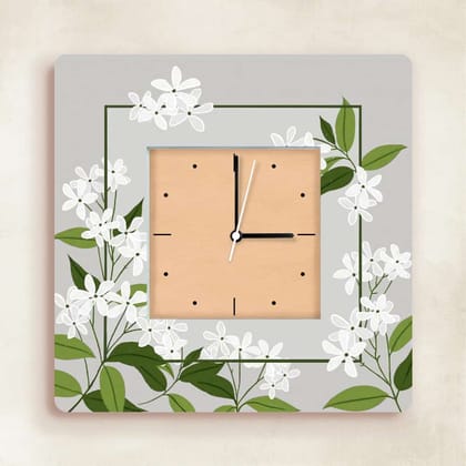 Soft Hour Bloom – Misty Green Floral Clock-15 Inches