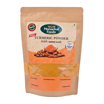 Manackal Foods Turmeric Powder 250g | Onattukara Prathibha | Pure & Natural | High Curcumin | Golden Color & Rich Aroma | No Preservatives