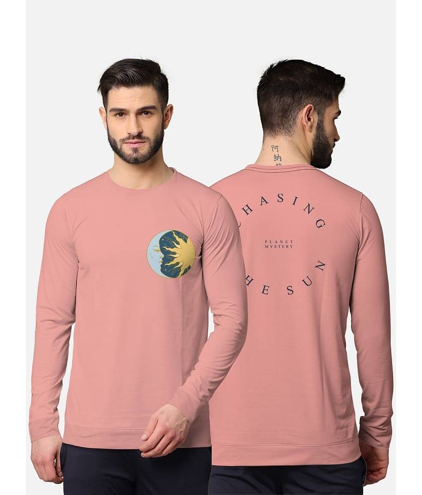 BULLMER Pack of 1 Cotton Blend Slim Fit Men's T-Shirt ( Pink )