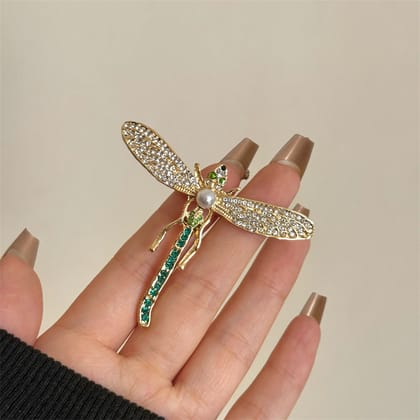 Dragonfly 18K Gold Crystal Cubic Zirconia Free Size Ring For Women