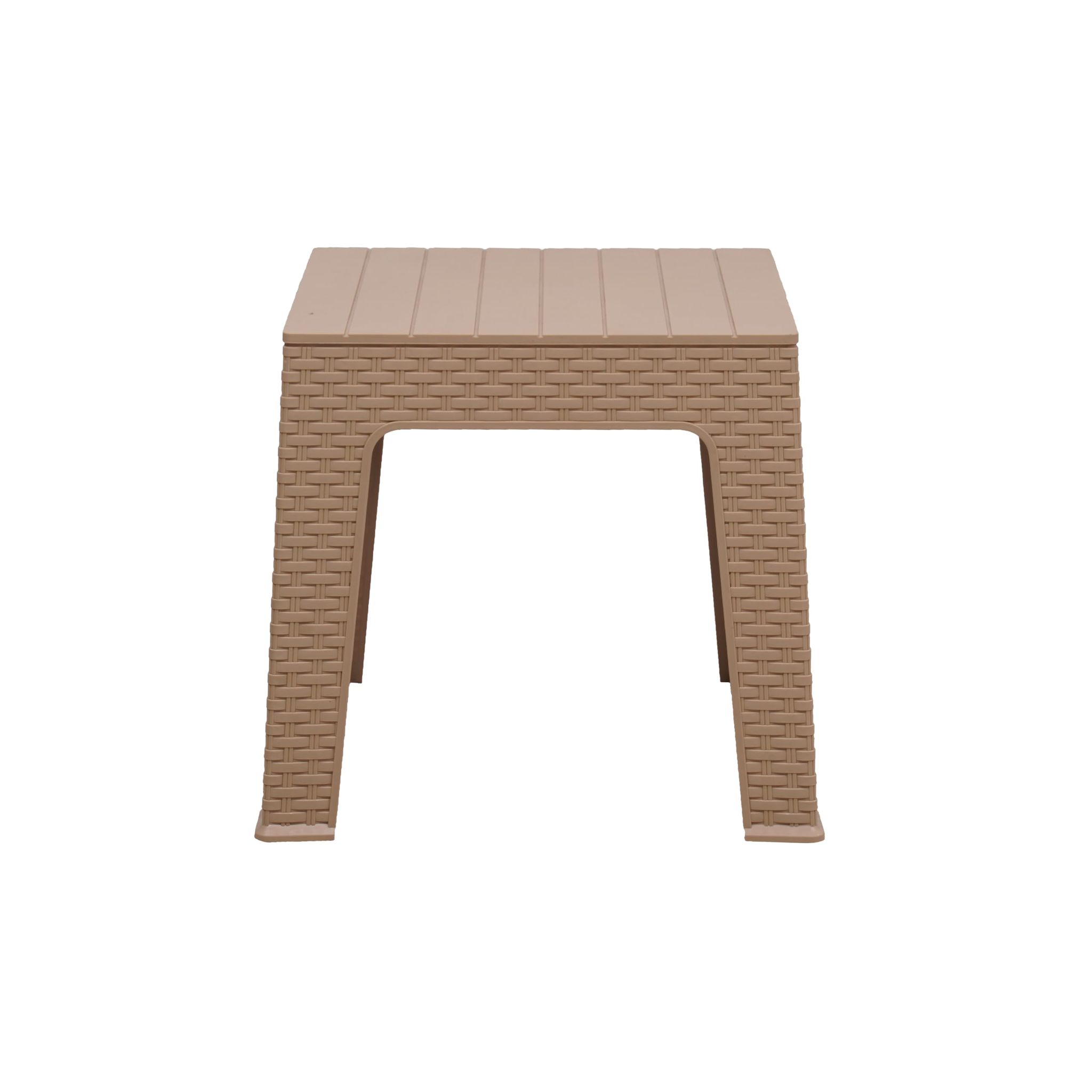Supreme Furniture Jazz Plastic Square Center Table with Rattan Finish with Extra Wide Edges for Dining Room/Home/Office/Garden/Cafe/Restaurants/Hotel and Resort.