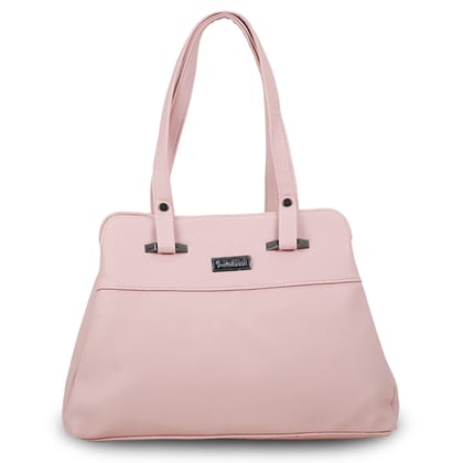 Jothi Sena Premium Women's Handbag | Multi-Compartment Synthetic Leather Tote | Saffiano-Style Texture | Matte Finish | Soft Base | BabyPink
