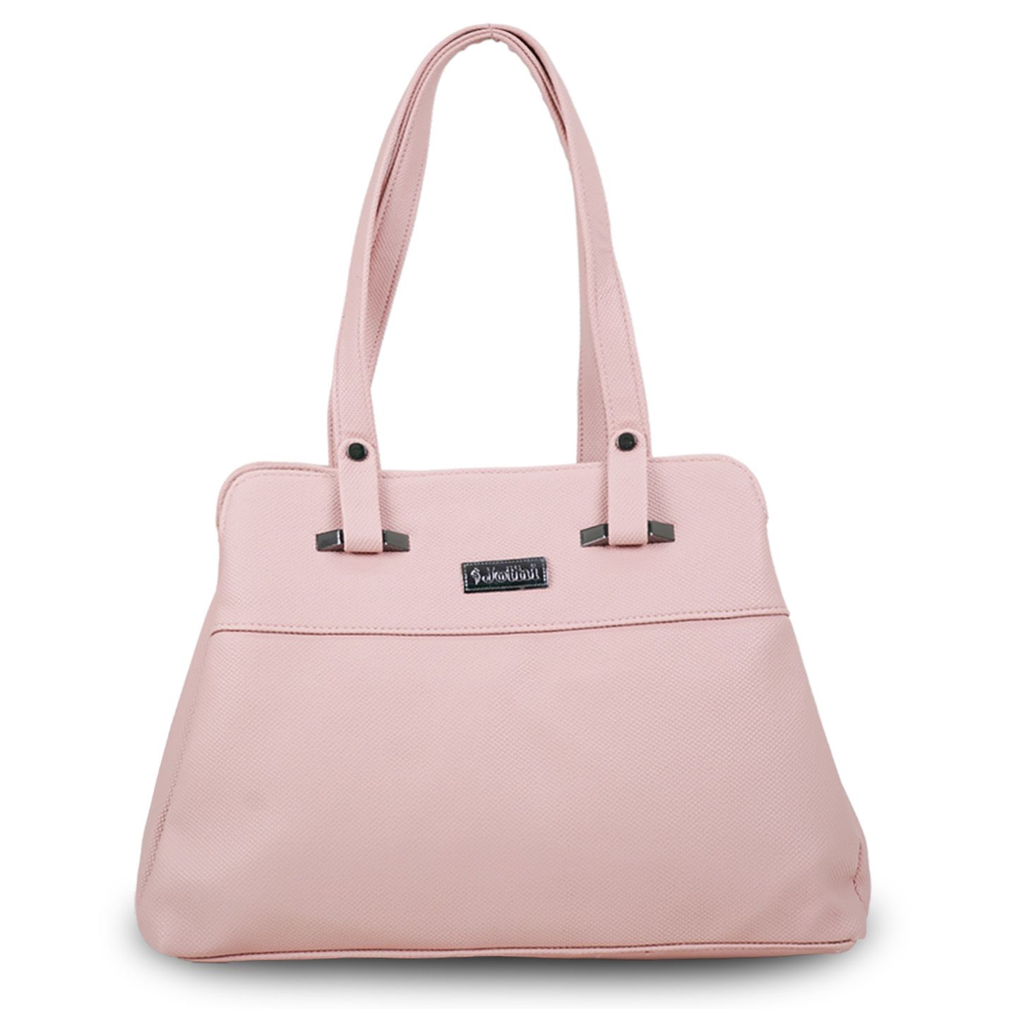 Jothi Sena Premium Women's Handbag | Multi-Compartment Synthetic Leather Tote | Saffiano-Style Texture | Matte Finish | Soft Base | BabyPink