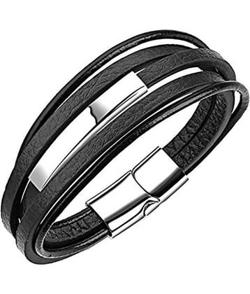 ZIVOM Brown Faux Leather Bracelets